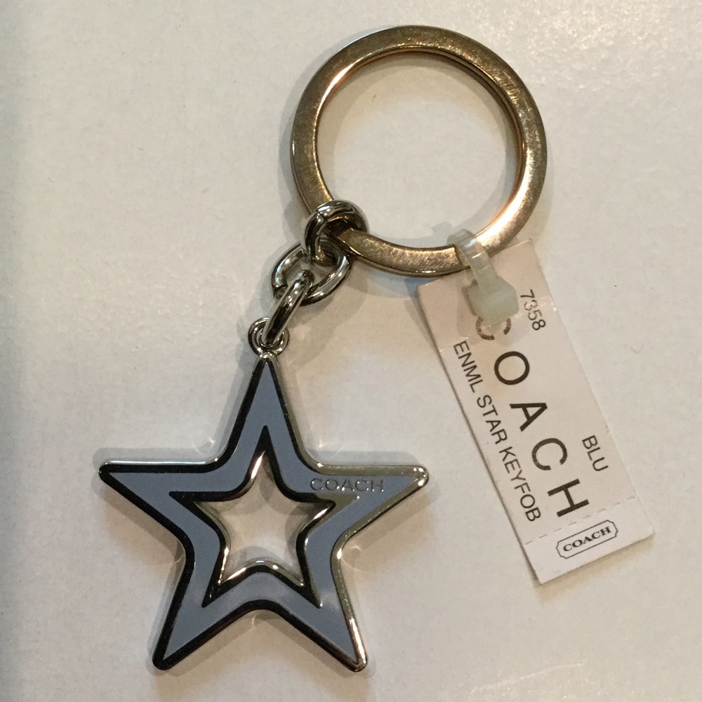 Coach Enamel Star Keychain. NWT